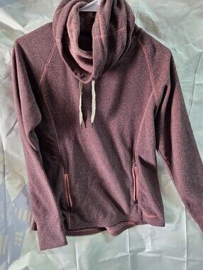 Women's Burgundy Pullover Cowl Neck Hoodie